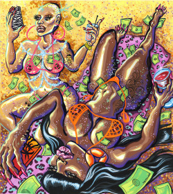 Elizabrownart:  19&Amp;Quot;X21.5&Amp;Quot;  *~*Amber Rose And Blac Chyna In Miami*~*