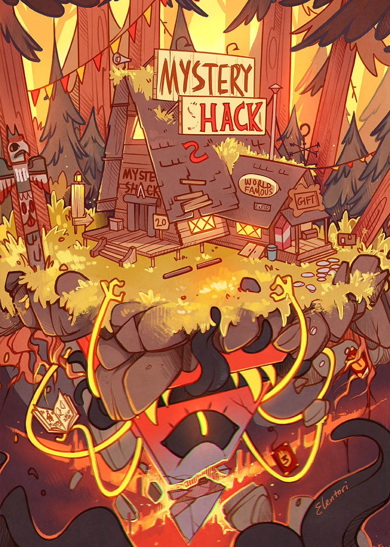 grimphantom2:  elentori-art:  My finished piece for the gravity falls zine since