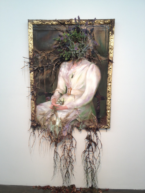 Valerie Hegarty (American, b. 1967, Burlington, VT, USA) - Woman In White With Flowers, 2012   Canva