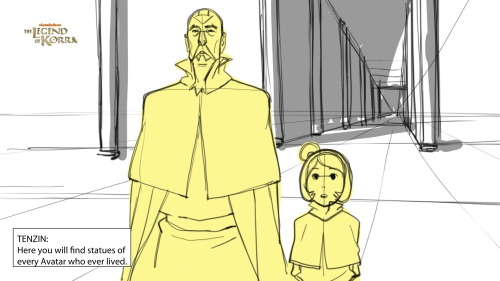 korranation:Sneak peek storyboard from TOMORROW’S one hour premiere event! Here Jinora and Tenzin 