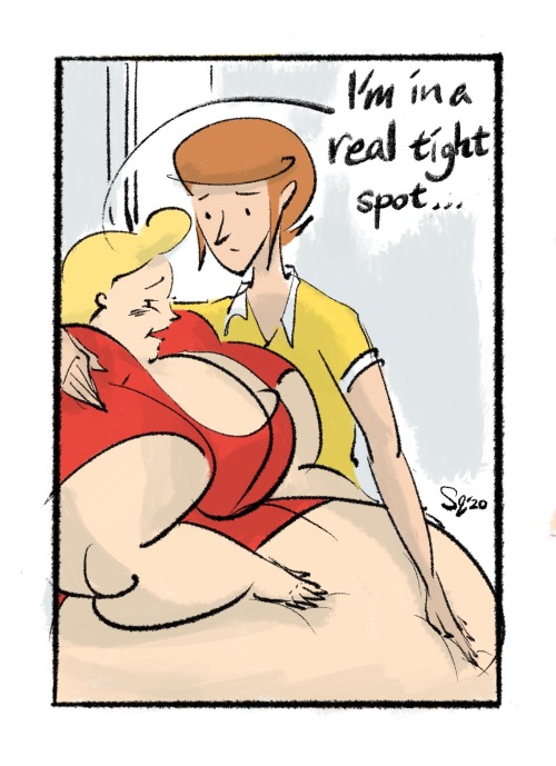 squeezymcsquashins:‪Page 62 preview from my SSBBW weight gain stuck graphic novel