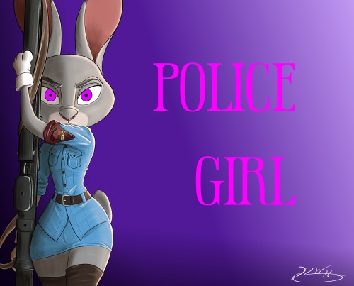 Police Girl (B) The winner from the patreon poll for the Halloween piece! Do not mess with this bunn