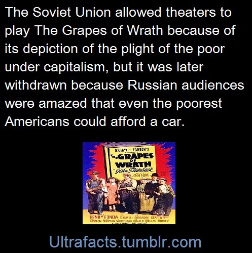 ultrafacts:    Originally allowed to be shown in the Soviet Union (USSR) in 1948 because of its depiction of the plight of people under capitalism, it was subsequently withdrawn because audiences were noticing that, as shown in the film, even the poorest