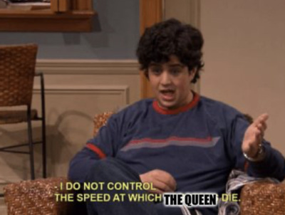 image from drake and josh. josh (pictured sitting in a couch in a blue sweater with a single red and grey stripe) has his hand raised. the text at the bottom reads 
