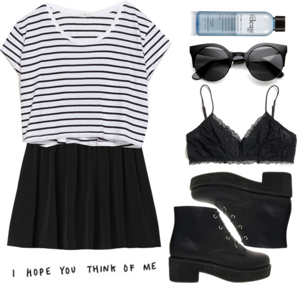 skyferreirafashion:  Untitled #89 by dressed-in-black-and-white featuring round glassesZara