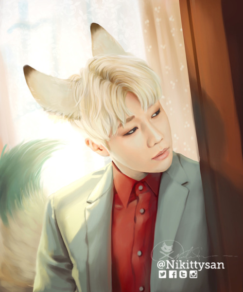 Another #Gyumiho based on his next #Shine solo concert pic, cuz I’m obsessed with gyumiho, and blond