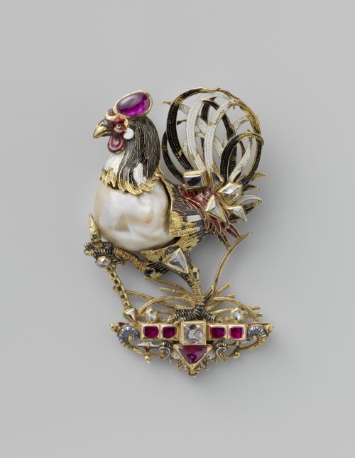 detournementsmineurs:Pendant in the form of a rooster, Germany, circa 1600.