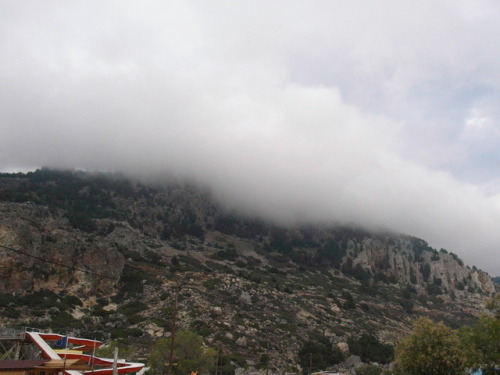 marcel-and-his-world:Mist. Nebel.Mist descending from Tsambika Hill, Rhodes 2014.