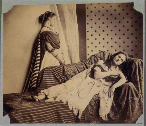 Clementina and Isabella Grace in fancy dress (Orientalist or classical). in a series of photographs 