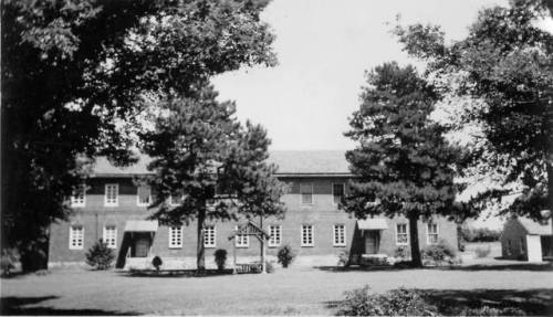 aryburn-kc:  View of the boy’s dormitory building at the Shawnee Indian Manual Labor School, S