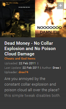 Dead Money - No Collar Explosion and No Poison Cloud Damage Cheats