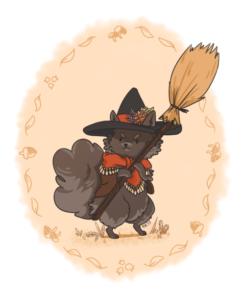 mollybot: I drew Sootie, coyote-luck‘s animal witch character! She is the cutest and CL is too tale