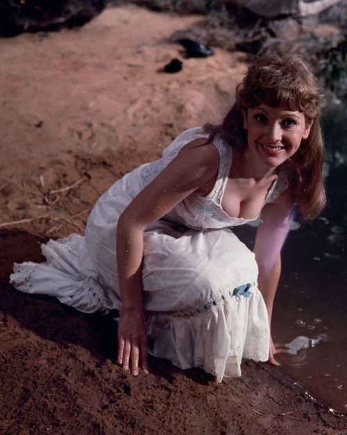 Jackie Piper on the set of Carry On Up The Jungle (1970)
