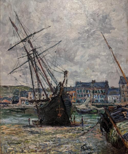 Claude Monet - Boats Lying at Low Tide at Facamp (1881)