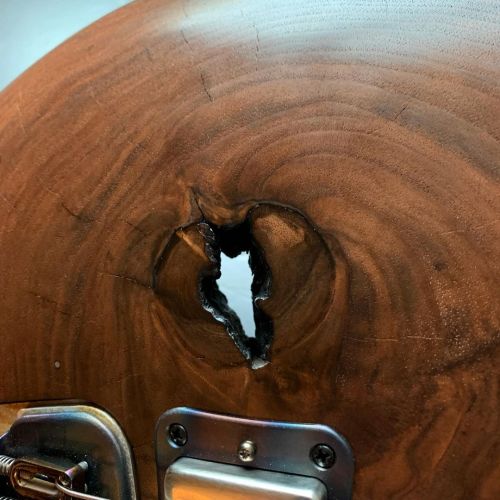 Looking through to an interesting future! #staycreative #mtoneguitars #handmadeguitars #spyhole (at 