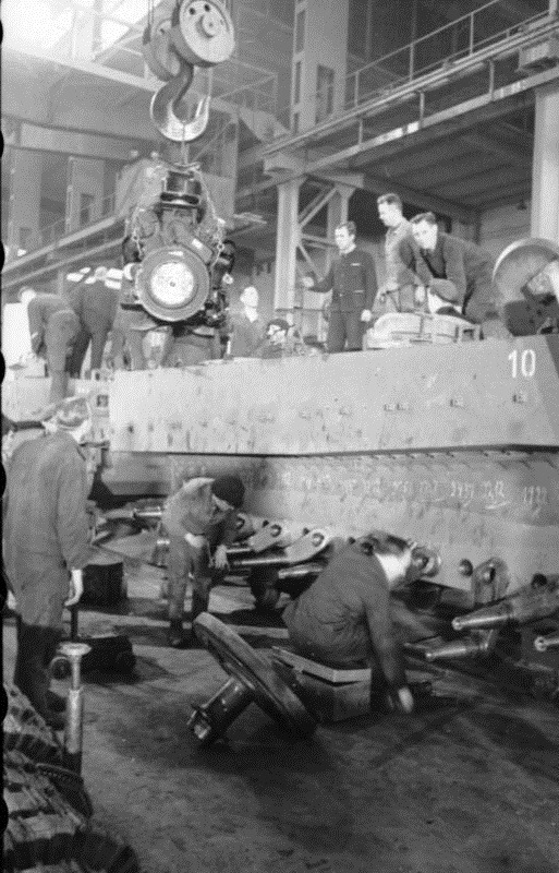 thebeautyandthehorror:  PzKpfw VI Tiger I heavy tanks being built in a factory in