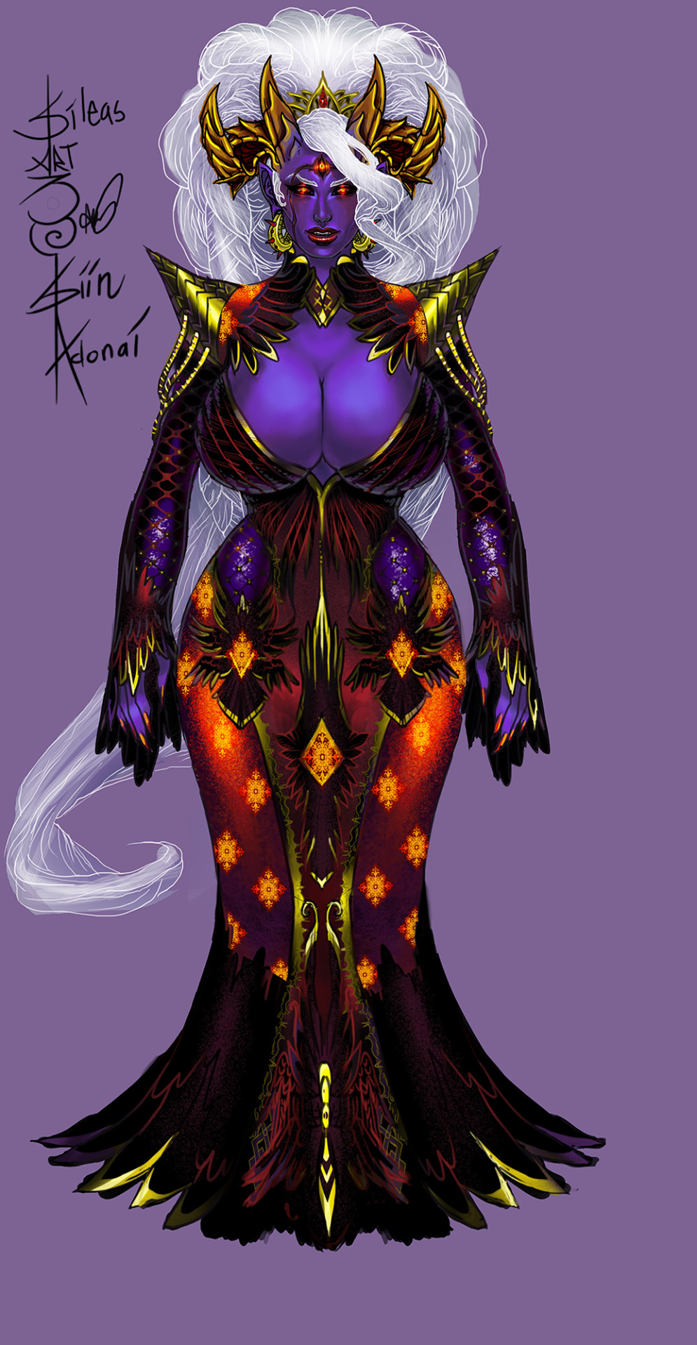 sileasart:  Finally done with this 3 way view. Had to fix some anatomy and shading