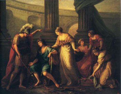 classic-art: Hector Calls Paris to the Battle Angelica Kauffmann, 1775 