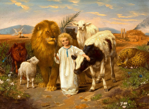 The lion shall lie down with the lamb…..and a Little Child shall lead them. -Isaiah 11:6 An A