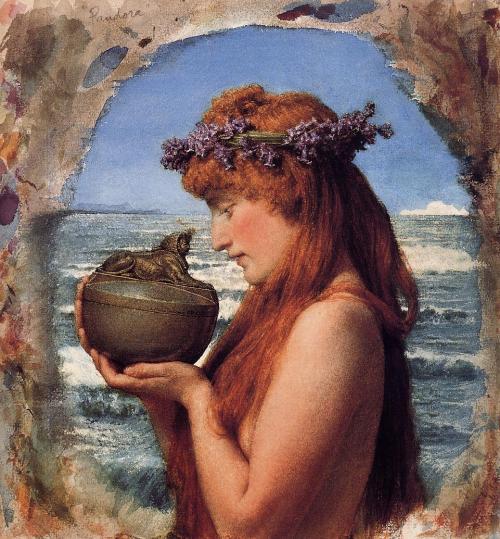 didoofcarthage:Pandora by Sir Lawrence Alma-Tadema1881watercolorprivate collection 