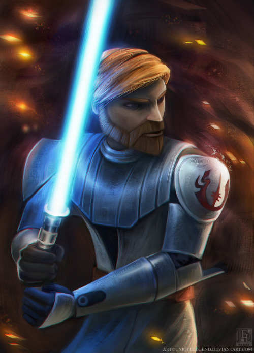 eternalegend-art:Obi-Wan Kenobi from Star Wars: The Clones Wars. Drawn on Painter 11.YAY done all th