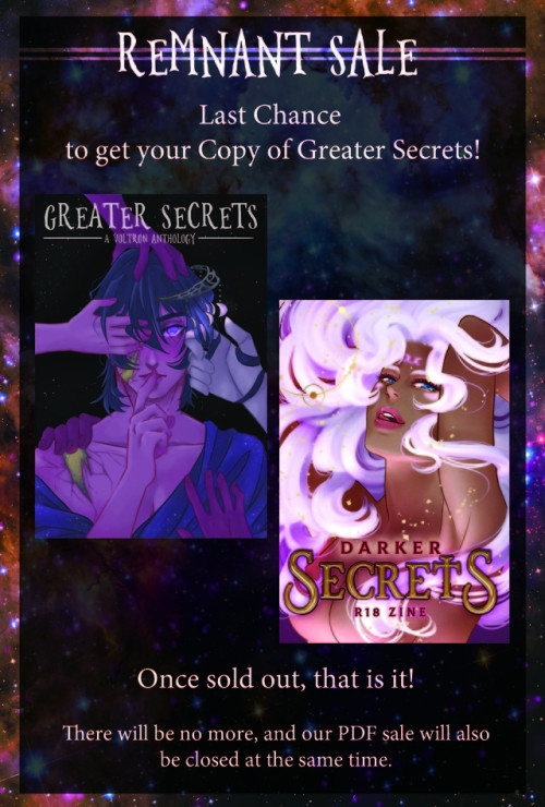 greatersecretsvldzine: This is our second release for our remnant sale. We know that not all of the 