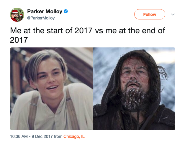 buzzfeed: Me at the beginning of 2017 vs me at the end of 2017.