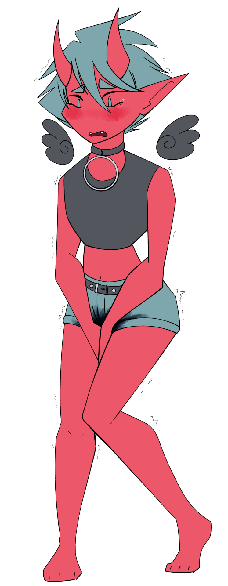 omorashiprince:  First ever omo art! Working on a design for a demon character to