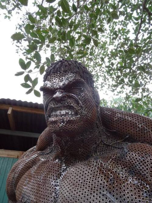 steampunktendencies:  Hulk Sculpture Made From Scrap Metal And Used Car Parts By Thailand Artist Ban Hun Lek