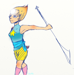your-favorite-derfla:  this is a super duper gotta go fast sketch of pearl and??? idk i think it turned out ok 