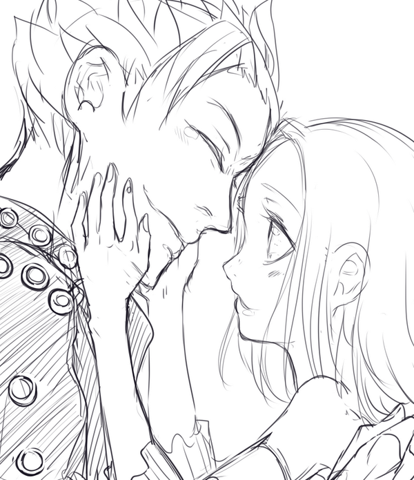 eqqlo:  Some Ban x Elaine doodles I did, they’re from Nanatsu no taizai!, srsly