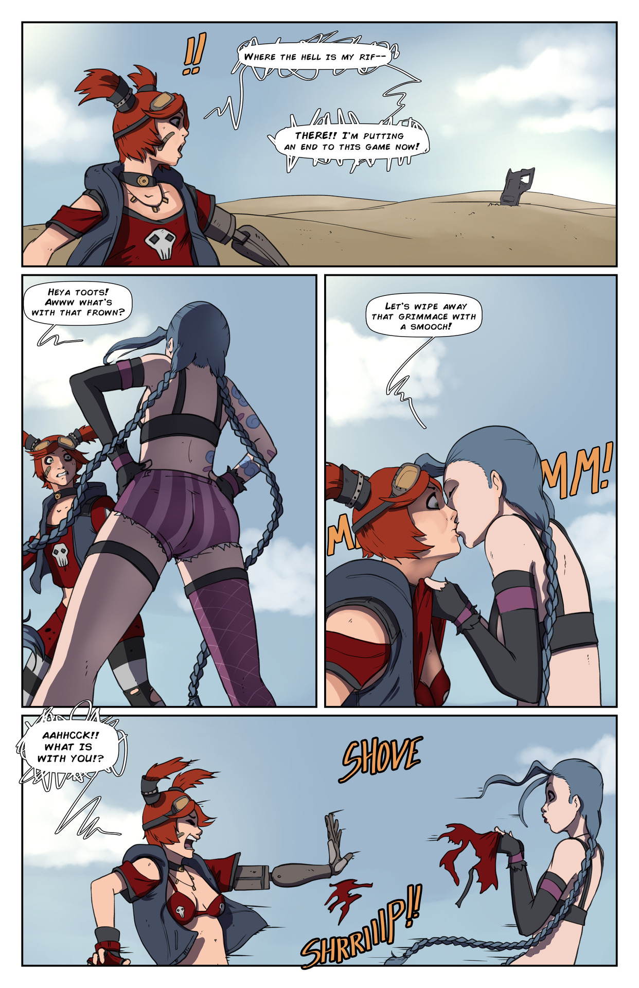 zaun-derground:  Jinx x Gaige Comic ‘Breaking a Vault Hunter’ by Anonymous (W.I.P.)Got