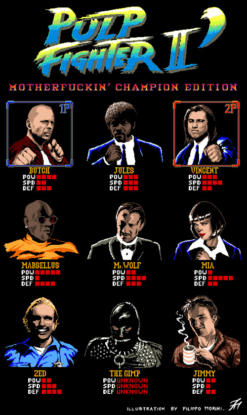 lacarpa:  Tarantino’s Fighter by Filippo Morini On Tumblr