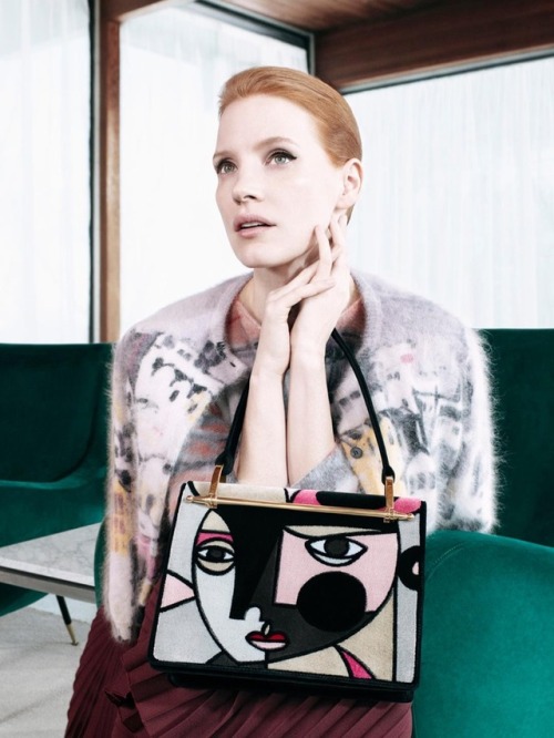 wunderknit:Jessica Chastain Stars in Prada’s Pre-Fall 2017 Accessories Campaign