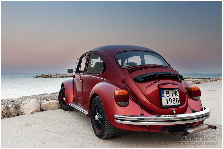 Classic vw beetle beach