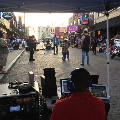 Here’s a shot from our music video shoot yesterday with @youngdolph on #BealeStreet #Memphis t