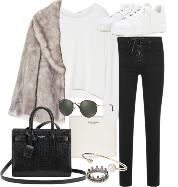 Untitled #20443 by florencia95 featuring a crown ring
Helmut Lang white sweater, 240 AUD / Halston Heritage coat, 275 AUD / Rag & bone high waisted jeans, 325 AUD / Loro Piana leather shoes, 1 440 AUD / Yves Saint Laurent leather tote, 3 005 AUD /...