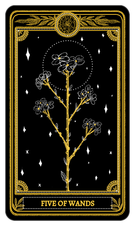 musterni-illustrates: The Marigold TarotMinor Arcana: Wands, 1-5Amrit Brar 2017 the complete deck la
