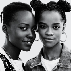 fallenvictory:Letitia Wright and Lupita Nyong’o photographed by Amy Troost for Teen Vogue