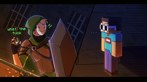 Some Dream Fanart based on the previous Manhunt and Minecraft Hitman videos!
