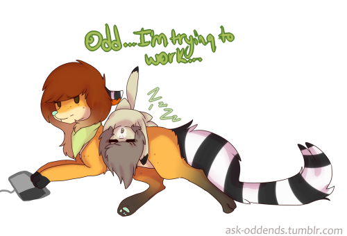 ask-oddends:  Ask # 239 Odd: I cant hear you …. zzz Fox mod : Ugh Oddy… -grumpy-  xD!