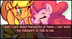 the-were-pony124:  askroxaswhitefire:  mlpartconfessions:  i have roughly 130 followers and i enjoy getting more, but thats not whats important to me, i just get a little down because i have these followers but i never get messages and they never talk