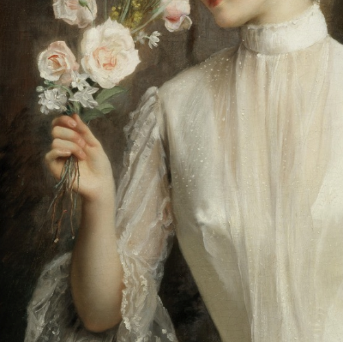 die-rosastrasse:White in paintings of women ♥Gustave-Jean Jacquet; Thomas Couture; Franz Xaver Winte