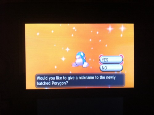 Well on my way to breading a competitive porygon z, I hatched this little fella. And it is for trade