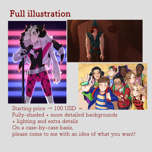 [reblogs appreciated]hiya! i’m opening commissions again! i’m back in singapore and i don’t know how