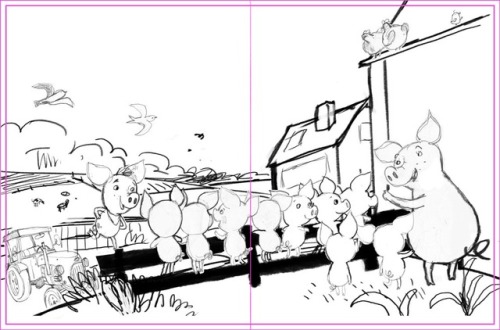 Here’s the first scene from the book with my storyboard sketches and preliminary drawing. You 