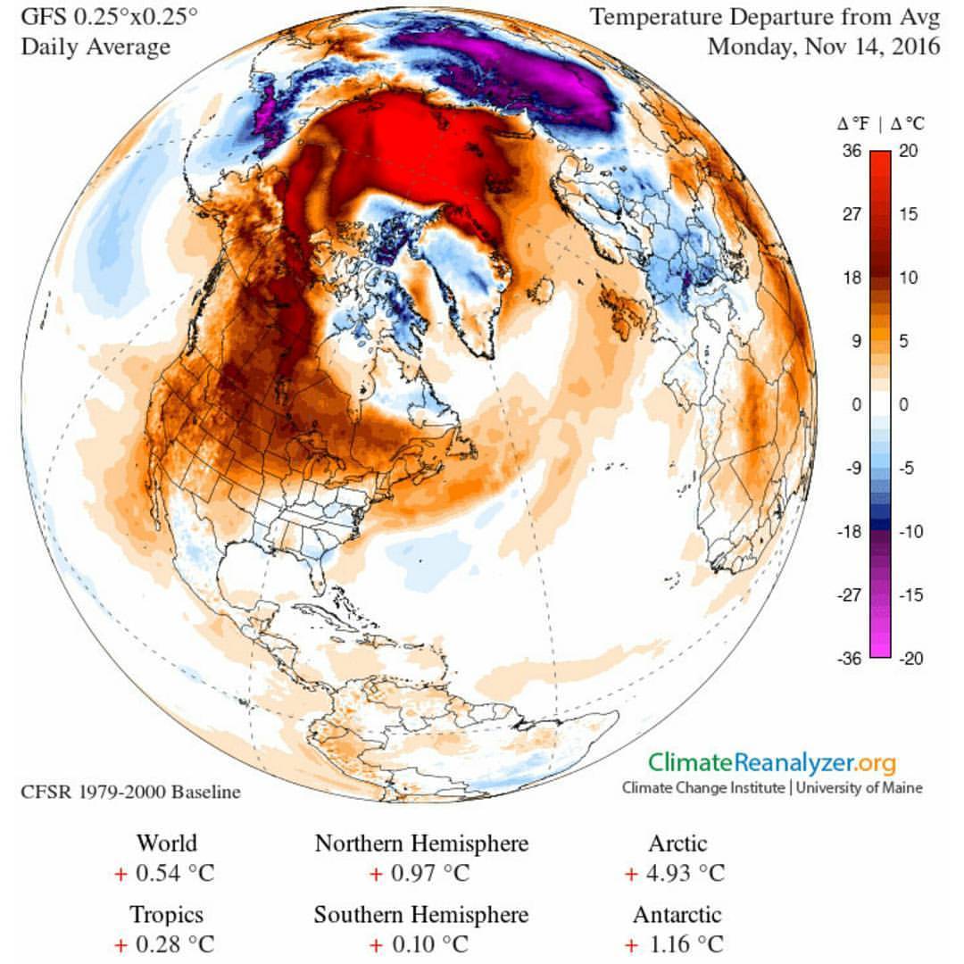 Cold Weather Delayed over North America #nasa #apod #climate #climatereanalyzer #warm