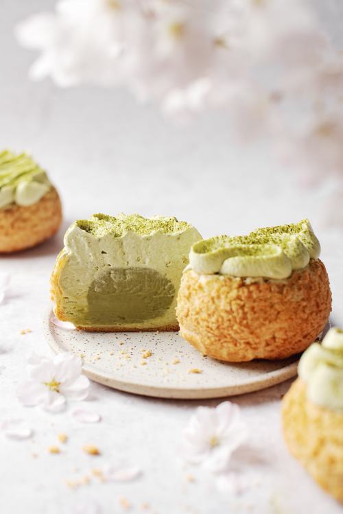 Sex sweetoothgirl:  Matcha Cream Puffs (Choux pictures