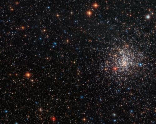 NGC 2108 is a colourful star cluster within the Large Magellanic Cloud, one of our companion galaxie
