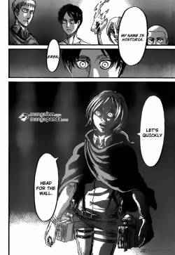 ayeishteeruu:  Erwin’s laugh was eerie as fuck in chapter 51 (no surprising because he is a pretty creepy dude) but don’t tell me you didn’t feel uncomfortable about Christa scene. She was literally prepared to leave everything to be with Ymir,